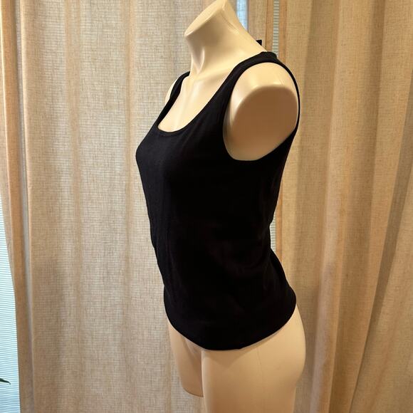 Ellen Tracy Navy Blue Knit Sleeveless Top sz M - Picture 6 of 7